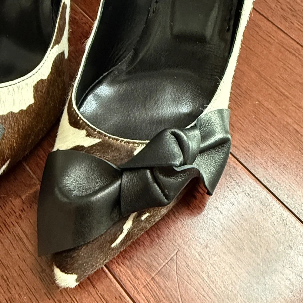 NIB Proenza Schouler Italy Toscana Pony Hair Rotterdam Leather Bow Heels - Picture 3 of 9